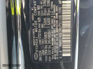 2024 Hyundai Palisade Calligraphy with VIN KM8R74GE7RU751108, listed as a Copart auction lot 50709255 with 15,120 mi miles and Salvage Title. Bid and sale history available at carsss.com. Image 13.