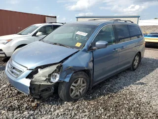 2005 Honda Odyssey EX-L z VIN 5FNRL38685B092279, wystawiony jako Copart lot #57452175 z przebiegiem Nie podano mil oraz Szkoda całkowita • Salvage title. Historia ofert i sprzedaży dostępna na DreamBid. Obrazek 1.