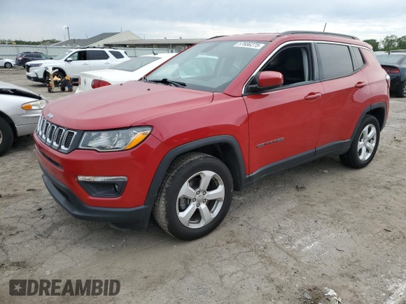 2019 Jeep Compass Latitude z VIN 3C4NJDBB2KT597540, wystawiony jako Copart lot #57686275 z przebiegiem 84 501 mil mil oraz Szkoda całkowita • Salvage title. Historia ofert i sprzedaży dostępna na DreamBid. Obrazek 1.