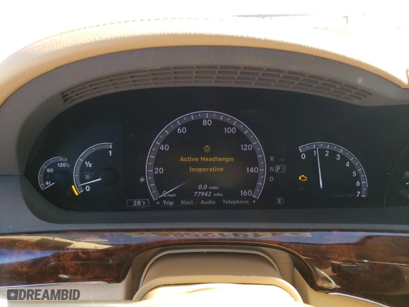 2013 Mercedes-Benz S-Class S 550 with VIN WDDNG7DB5DA499311, listed as a Copart auction lot 41912565 with 77,942 mi miles and Salvage Title. Bid and sale history available at carsss.com. Image 9.