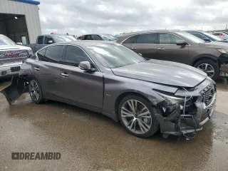 2020 Infiniti Q50 Pure with VIN JN1EV7AP9LM205019, listed as a Copart auction lot 51113905 with 56,243 mi miles and Salvage Title. Bid and sale history available at carsss.com. Image 4.