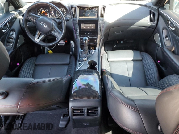 2021 Infiniti Q50 Red Sport 400 with VIN JN1FV7DR2MM880956, listed as a Copart auction lot 48795465 with 36,160 mi miles and Clean title. Bid and sale history available at DreamBid. Image 8.