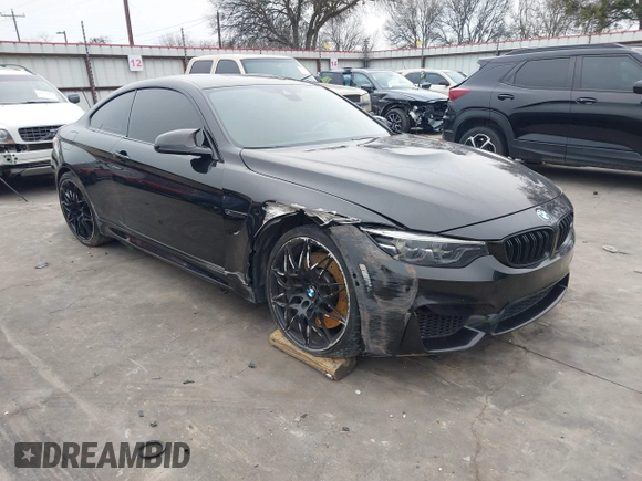 2019 BMW M4 with VIN WBS4Y9C53KAH82910, listed as a IAAI auction lot 41570315 with 59,227 mi miles. Bid and sale history available at carsss.com. Image 1.