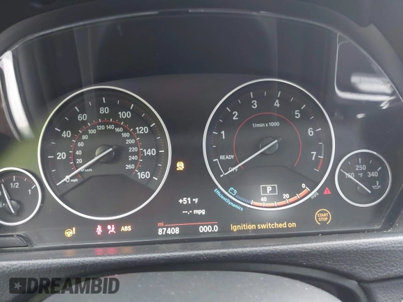 2016 BMW 4 Series 428i with VIN WBA3N7C54GK227475, listed as a IAAI auction lot 40963425 with 87,408 mi miles and . Bid and sale history available at carsss.com. Image 7.