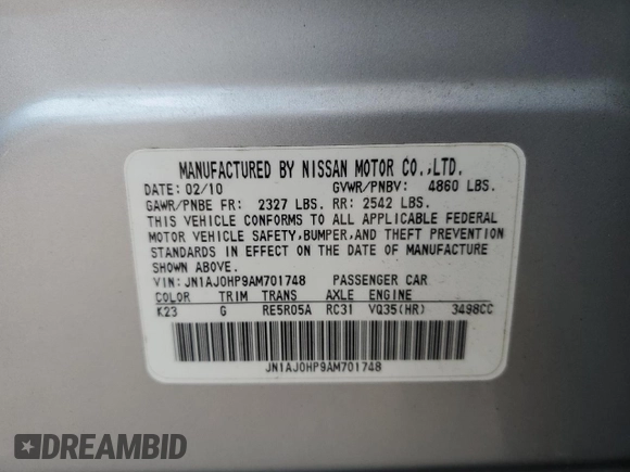 2010 Infiniti EX Journey with VIN JN1AJ0HP9AM701748, listed as a Copart auction lot 74081474 with 149,331 mi miles and Salvage Title. Bid and sale history available at carsss.com. Image 12.