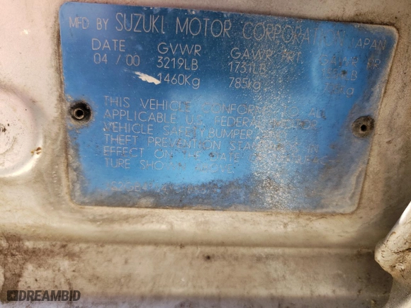2000 Suzuki Esteem GL with VIN JS2GB41S4Y5188879, listed as a Copart auction lot 46942224 with 223,128 mi miles and Salvage Title. Bid and sale history available at carsss.com. Image 13.