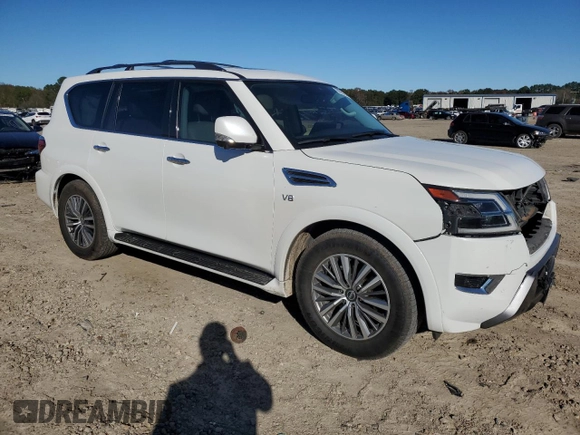 2021 Nissan Armada SL with VIN JN8AY2BC4M9147119, listed as a Copart auction lot 80662864 with 81,620 mi miles and Salvage Title. Bid and sale history available at carsss.com. Image 4.