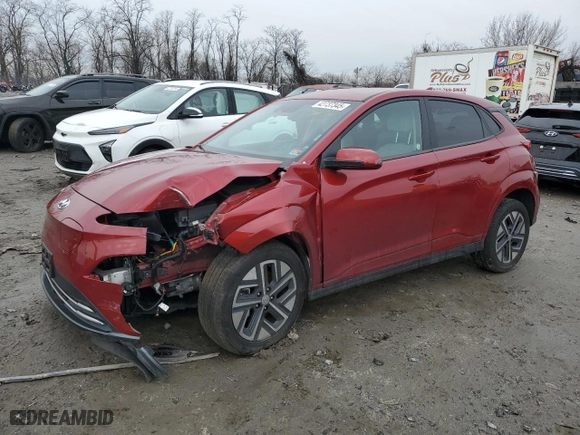2023 Hyundai Kona Electric SE with VIN KM8K23AG6PU187615, listed as a Copart auction lot 42737345 with 45,793 mi miles and Non Repairable. Bid and sale history available at carsss.com. Image 1.