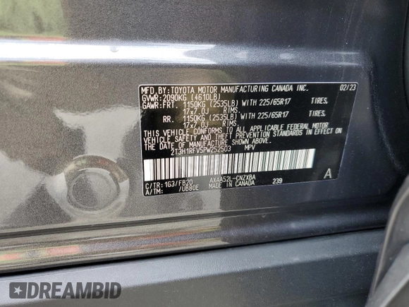 2023 Toyota RAV4 LE z VIN 2T3H1RFV5PW252503, wystawiony jako Copart lot #56977615 z przebiegiem 35 036 mil mil oraz Szkoda całkowita • Salvage title. Historia ofert i sprzedaży dostępna na DreamBid. Obrazek 13.