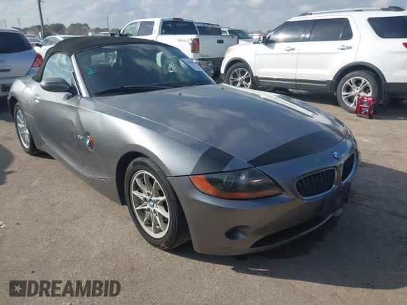 2003 BMW Z4 2.5i with VIN 4USBT33433LS46604, listed as a IAAI auction lot 41499924 with 158,874 mi miles and . Bid and sale history available at DreamBid. Image 1.
