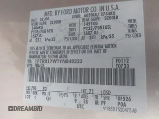 2000 Ford F-150 XL with VIN 1FTRX17W1YNB40253, listed as a IAAI auction lot 41959667 with 1 mi miles. Bid and sale history available at carsss.com. Image 9.