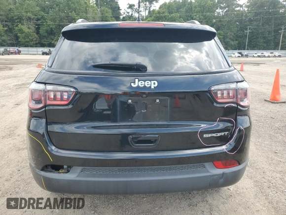 2018 Jeep Compass Sport z VIN 3C4NJCAB8JT255066, wystawiony jako Copart lot #65159805 z przebiegiem 125 125 mil mil oraz Szkoda całkowita • Salvage title. Historia ofert i sprzedaży dostępna na DreamBid. Obrazek 6.