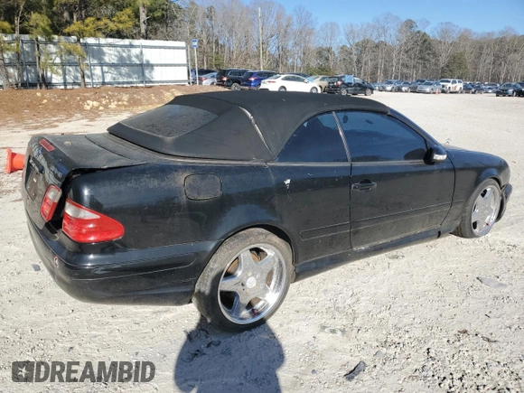 2002 Mercedes-Benz CLK 55 AMG with VIN WDBLK74G52T110954, listed as a Copart auction lot 43180405 with 137,828 mi miles and Clean Title. Bid and sale history available at DreamBid. Image 3.