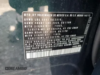 2018 Volkswagen Tiguan SEL с VIN 3VV2B7AX6JM055382, выставлен на аукционе Copart как лот 57520215 с пробегом 75 005 миль миль и Списание • Salvage title. История ставок и продаж доступна на DreamBid. Изображение 12.