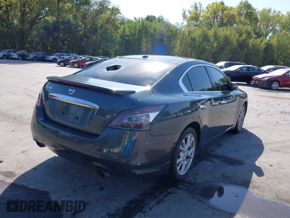 2013 Nissan Maxima SV with VIN 1N4AA5AP9DC807671, listed as a IAAI auction lot 40508617 with 119,647 mi miles and . Bid and sale history available at DreamBid. Image 4.