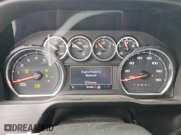 2021 Chevrolet Silverado 1500 LT Trail Boss with VIN 1GCPYFED0MZ439545, listed as a Copart auction lot 52602615 with 83,688 mi miles and Salvage Title. Bid and sale history available at DreamBid. Image 9.