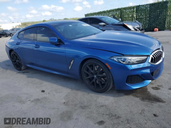 2020 BMW 8 Series 840i with VIN WBAGV2C01LCD29736, listed as a Copart auction lot 57632994 with 36,157 mi miles and Salvage Title. Bid and sale history available at DreamBid. Image 4.