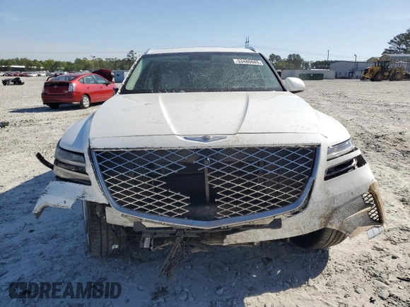 2023 Genesis GV80 with VIN KMUHCESC7PU110011, listed as a Copart auction lot 53480885 with 8,542 mi miles and Salvage title. Bid and sale history available at DreamBid. Image 5.