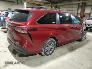 2021 Toyota Sienna XLE with VIN 5TDJRKEC2MS068568, listed as a Copart auction lot 47286955 with 2,523 mi miles and Salvage title. Bid and sale history available at DreamBid. Image 3.