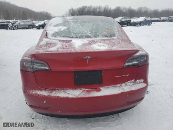 2022 Tesla Model 3 Long Range with VIN 5YJ3E1EBXNF131458, listed as a Copart auction lot 86305614 with 91,622 mi miles and Salvage Title. Bid and sale history available at carsss.com. Image 6.