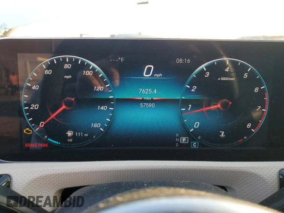 2019 Mercedes-Benz A 220 with VIN WDD3G4FB2KW024234, listed as a Copart auction lot 49452765 with 57,590 mi miles and Salvage Title. Bid and sale history available at DreamBid. Image 9.