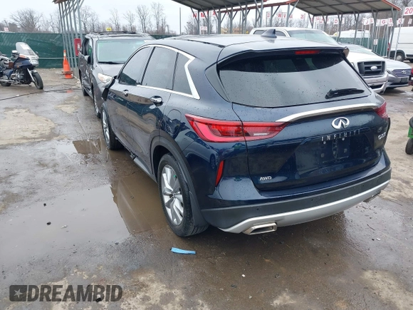 2022 Infiniti QX50 Pure with VIN 3PCAJ5AB6NF110784, listed as a IAAI auction lot 41798196 with 36,586 mi miles and . Bid and sale history available at DreamBid. Image 3.