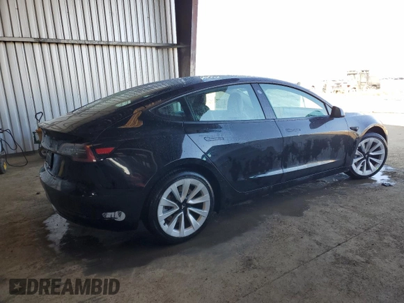 2022 Tesla Model 3 with VIN 5YJ3E1EA2NF190124, listed as a Copart auction lot 48759565 with 137,726 mi miles and Clean Title. Bid and sale history available at carsss.com. Image 3.