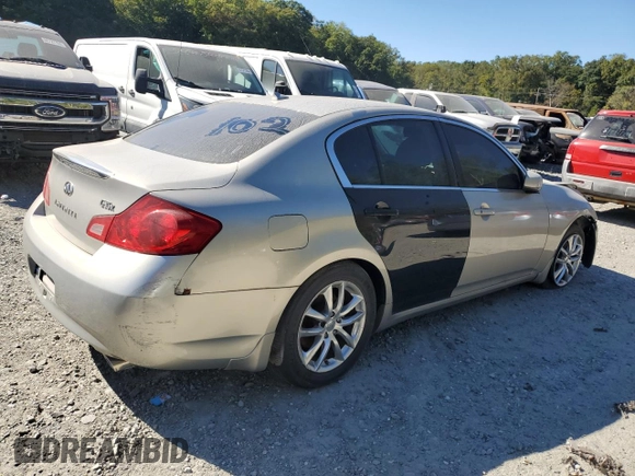 2008 Infiniti G35 x with VIN JNKBV61F58M256508, listed as a Copart auction lot 74454784 with Not Provided miles and Salvage Title. Bid and sale history available at DreamBid. Image 3.