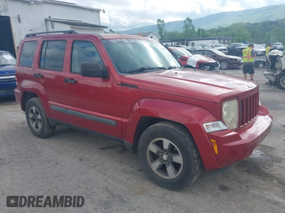 2008 Jeep Liberty Sport with VIN 1J8GN28K78W147239, listed as a IAAI auction lot 42184293 with 182,736 mi miles. Bid and sale history available at carsss.com. Image 1.