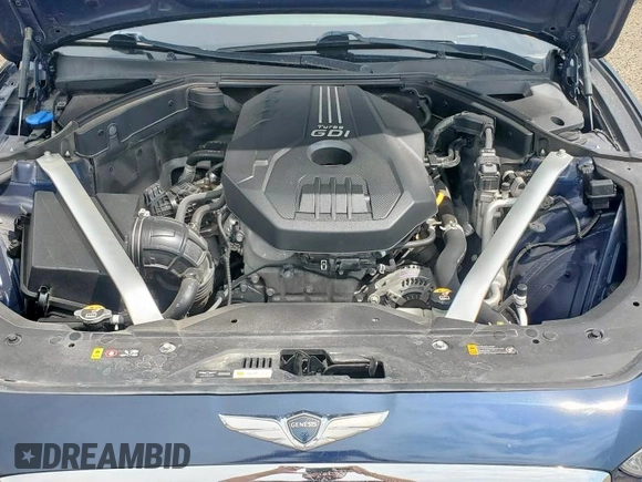 2020 Genesis G70 2.0T with VIN KMTG34LA5LU053373, listed as a Copart auction lot 61485275 with 59,966 mi miles and Salvage title. Bid and sale history available at DreamBid. Image 7.