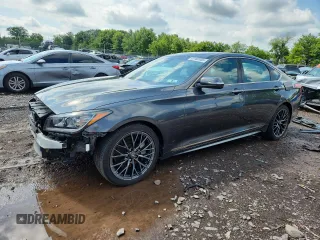 2020 Genesis G80 3.8L with VIN KMTFN4JE1LU329057, listed as a Copart auction lot 63162055 with 34,696 mi miles and Salvage title. Bid and sale history available at DreamBid. Image 1.