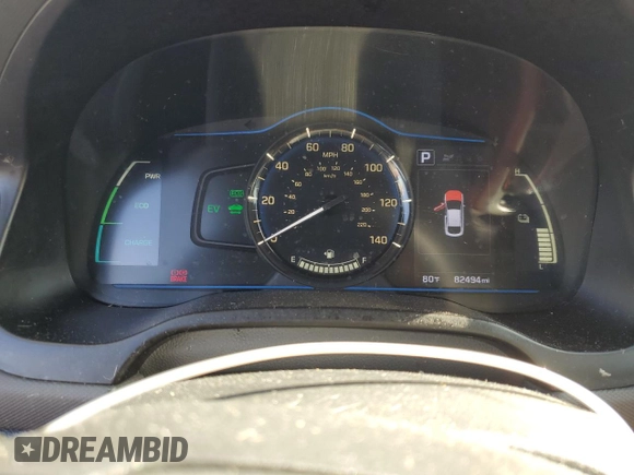 2019 Hyundai Ioniq Blue with VIN KMHC65LC5KU137067, listed as a Copart auction lot 57656395 with 82,494 mi miles and Non repairable. Bid and sale history available at DreamBid. Image 9.