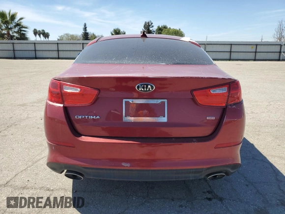 2015 Kia Optima LX with VIN 5XXGM4A75FG457674, listed as a Copart auction lot 50573355 with 125,943 mi miles and Salvage Title. Bid and sale history available at DreamBid. Image 6.