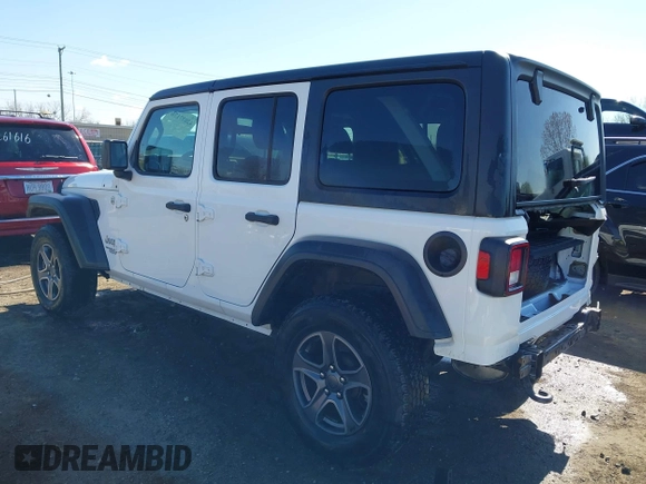 2018 Jeep Wrangler Unlimited Sport S z VIN 1C4HJXDG8JW117341, wystawiony jako IAAI lot #42037176 z przebiegiem 44 750 mil mil oraz . Historia ofert i sprzedaży dostępna na DreamBid. Obrazek 3.