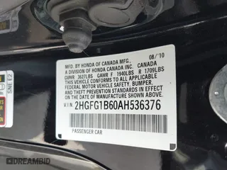 2010 Honda Civic Cpe LX with VIN 2HGFG1B60AH536376, listed as a IAAI auction lot 41905320 with 121,602 mi miles. Bid and sale history available at carsss.com. Image 9.