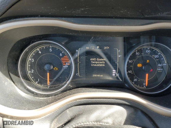 2016 Jeep Cherokee Sport with VIN 1C4PJMABXGW290175, listed as a Copart auction lot 45765355 with 206,146 mi miles and Salvage Title. Bid and sale history available at carsss.com. Image 9.