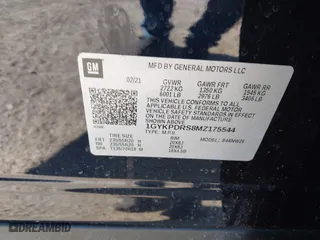 2021 Cadillac XT6 Premium Luxury with VIN 1GYKPDRS8MZ175544, listed as a IAAI auction lot 41591775 with 39,290 mi miles. Bid and sale history available at carsss.com. Image 9.