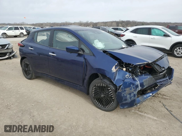 2025 Nissan LEAF SV Plus with VIN 1N4CZ1CV8SC561070, listed as a Copart auction lot 50160365 with 572 mi miles and Salvage Title. Bid and sale history available at carsss.com. Image 4.