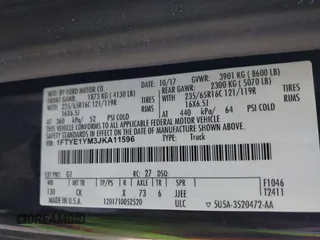 2018 Ford Transit with VIN 1FTYE1YM3JKA11596, listed as a IAAI auction lot 41918112 with 192,779 mi miles. Bid and sale history available at carsss.com. Image 9.