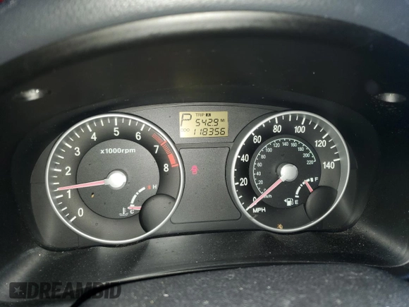 2007 Hyundai Accent SE with VIN KMHCN36C37U046518, listed as a Copart auction lot 43459955 with 118,356 mi miles and Salvage Title. Bid and sale history available at carsss.com. Image 9.