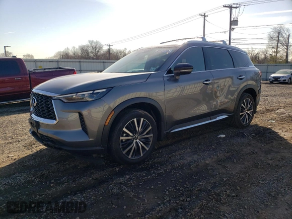 2023 Infiniti QX60 SENSORY with VIN 5N1DL1GSXPC373914, listed as a Copart auction lot 49625765 with 12,982 mi miles and Salvage Title. Bid and sale history available at carsss.com. Image 1.