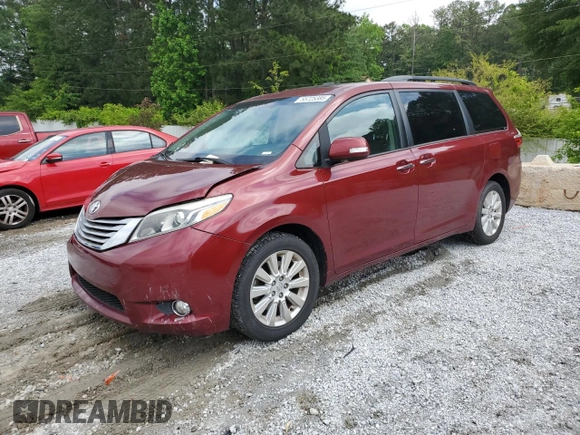 2015 Toyota Sienna Limited with VIN 5TDDK3DC7FS114715, listed as a Copart auction lot 55725385 with 114,645 mi miles and Salvage title. Bid and sale history available at DreamBid. Image 1.