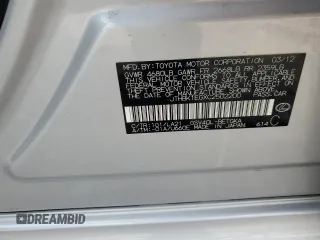 2012 Lexus ES with VIN JTHBK1EGXC2502200, listed as a Copart auction lot 49663205 with 209,074 mi miles and Salvage Title. Bid and sale history available at carsss.com. Image 12.