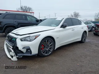 2020 Infiniti Q50 Red Sport 400 with VIN JN1FV7AR0LM660315, listed as a IAAI auction lot 41951851 with 102,475 mi miles and . Bid and sale history available at carsss.com. Image 17.