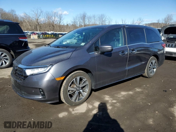2023 Honda Odyssey Touring with VIN 5FNRL6H84PB019285, listed as a Copart auction lot 47066455 with 29,053 mi miles and Salvage Title. Bid and sale history available at DreamBid. Image 1.