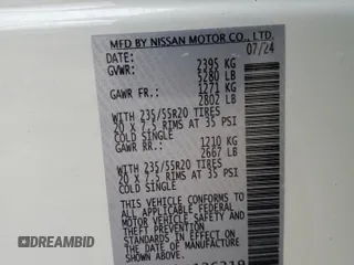 2024 Nissan Murano Platinum z VIN 5N1AZ2DS9RC126219, wystawiony jako Copart lot #86307474 z przebiegiem 452 mil mil oraz Szkoda całkowita • Salvage title. Historia ofert i sprzedaży dostępna na DreamBid. Obrazek 15.