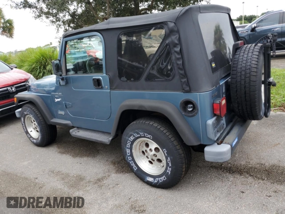 1998 Jeep Wrangler Sport with VIN 1J4FY19S9WP782841, listed as a Copart auction lot 75063524 with 0 mi miles and Non Repairable. Bid and sale history available at carsss.com. Image 2.