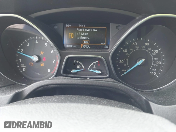 2016 Ford Focus SE with VIN 1FADP3F23GL350387, listed as a IAAI auction lot 41948782 with 70,188 mi miles. Bid and sale history available at carsss.com. Image 7.