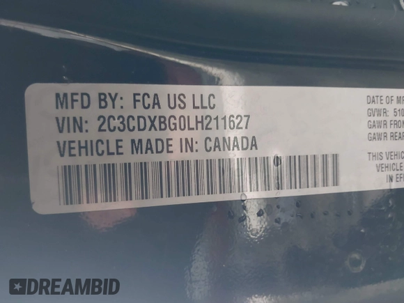 2020 Dodge Charger SXT with VIN 2C3CDXBG0LH211627, listed as a IAAI auction lot 41793868 with 104,587 mi miles and . Bid and sale history available at DreamBid. Image 9.