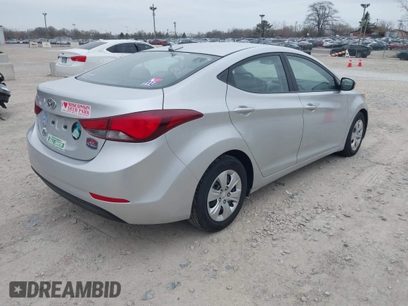 2016 Hyundai Elantra SE with VIN 5NPDH4AE7GH728956, listed as a IAAI auction lot 42060018 with 199,829 mi miles. Bid and sale history available at carsss.com. Image 4.